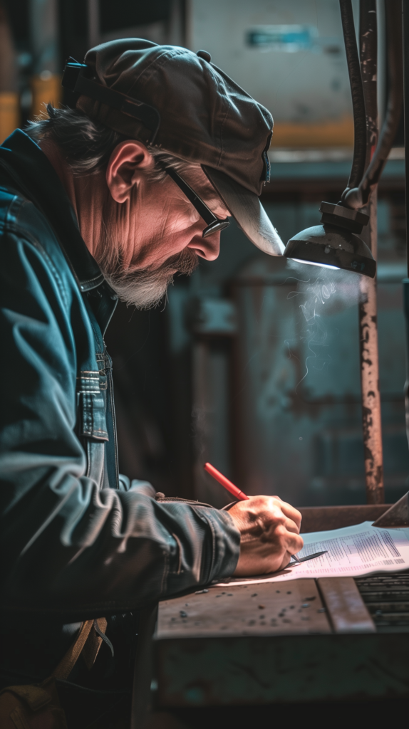 ax12_man_writing_a_certificate_in_welding_equipment_realistic_7475dd40-fb0e-47b0-8ced-293b5ca7086c